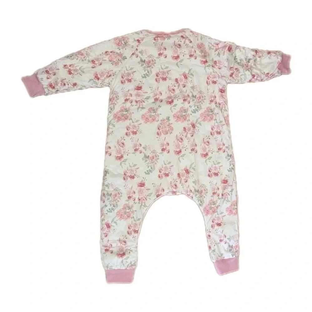 Coquette Cottagecore‎ Pink Rose Floral Sleep Sack Pajama Romper XL
